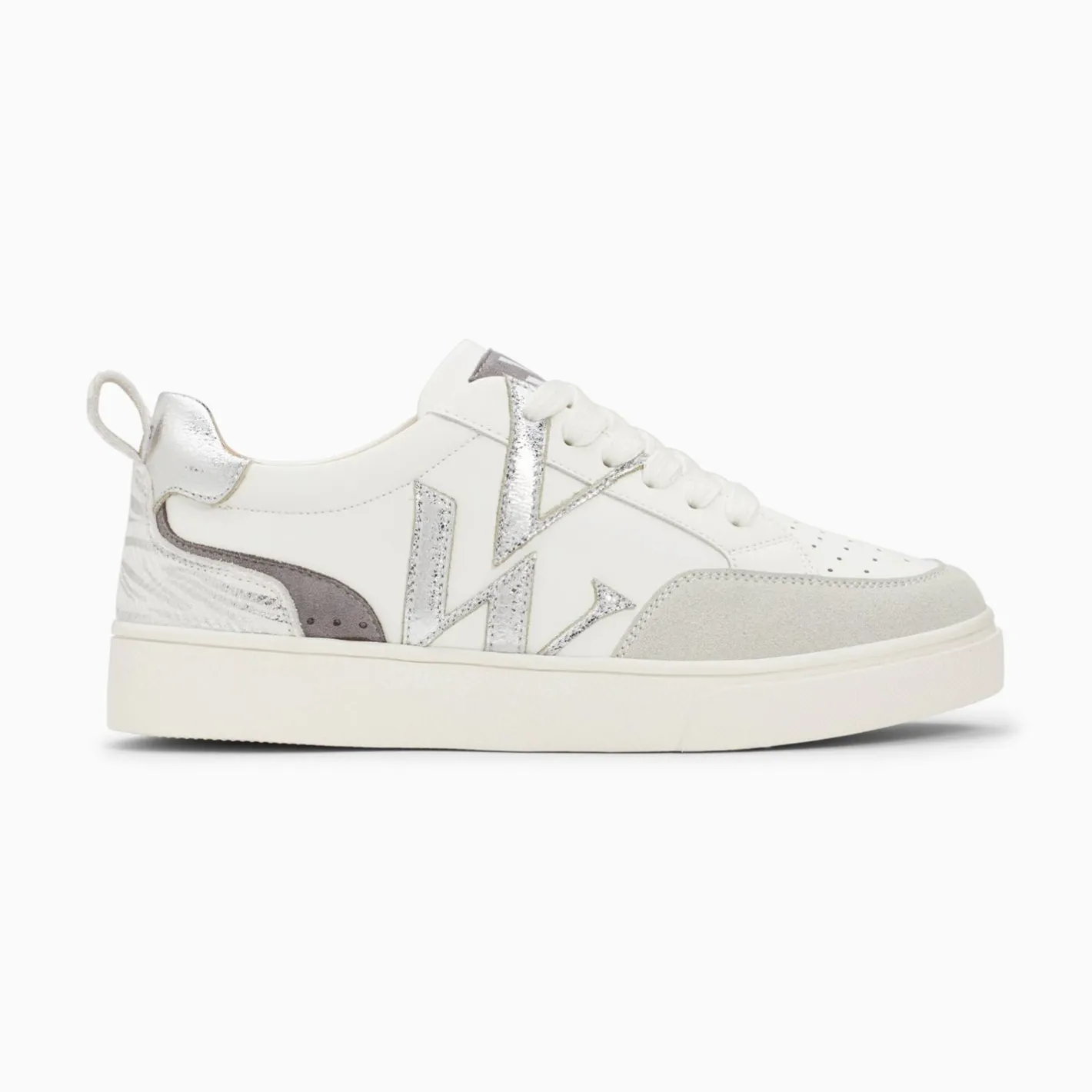 Vanessa Wu Baskets Monogramme Luna Blanc Et Argent Best