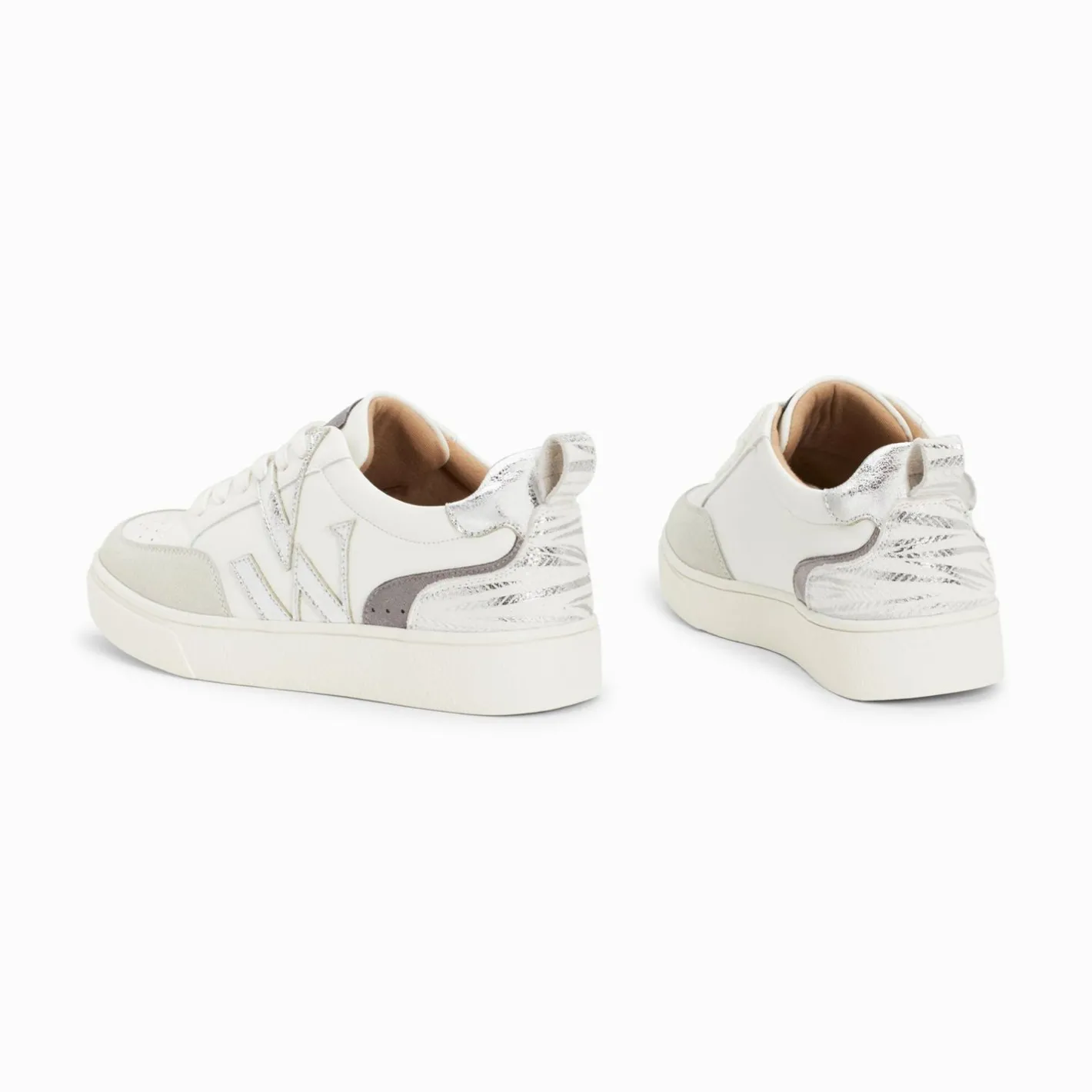 Vanessa Wu Baskets Monogramme Luna Blanc Et Argent Best