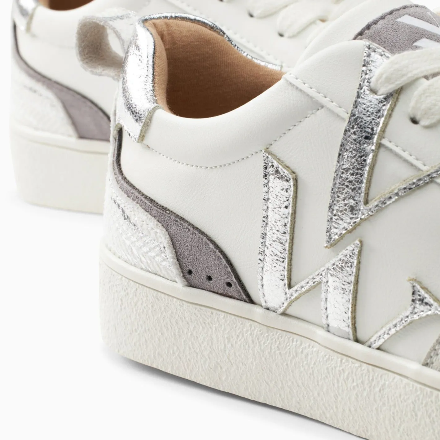 Vanessa Wu Baskets Monogramme Luna Blanc Et Argent Best