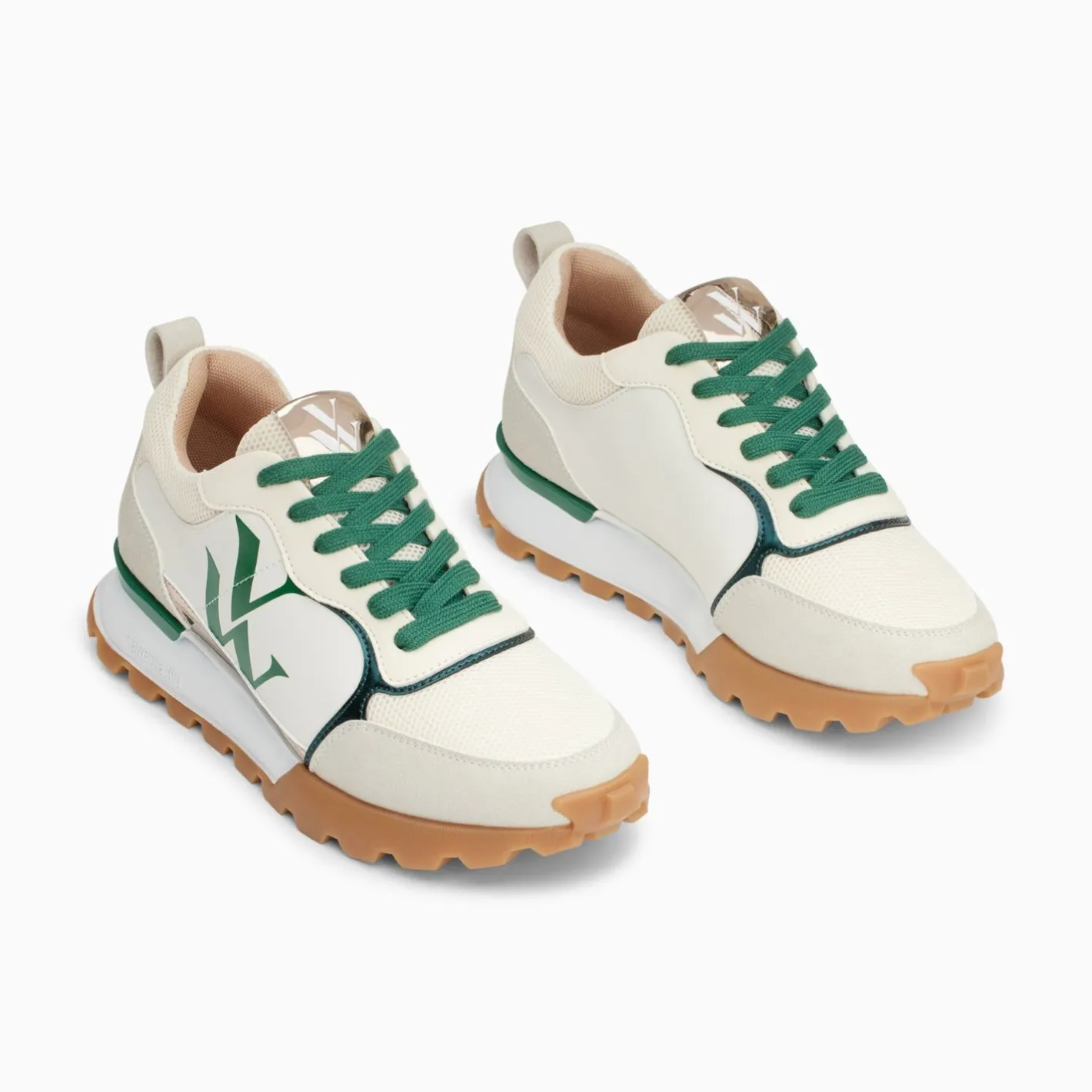 Vanessa Wu Baskets Monogramme Ombeline Vertes A Semelle Running Discount
