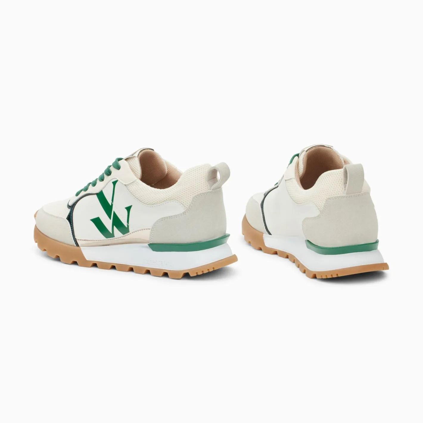 Vanessa Wu Baskets Monogramme Ombeline Vertes A Semelle Running Discount