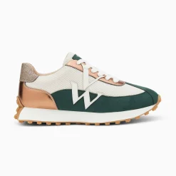 Vanessa Wu Baskets Monogramme Pia Ivoire Et Vert A Semelle Running Hot