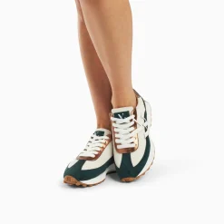 Vanessa Wu Baskets Monogramme Pia Ivoire Et Vert A Semelle Running Hot