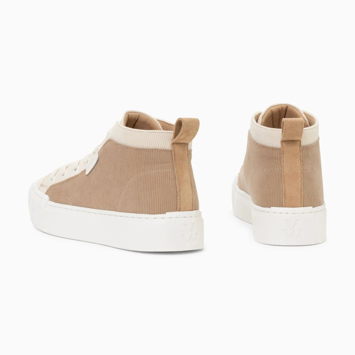 Vanessa Wu Baskets Montantes Clarisse Cotelees Beige Et Taupe Discount