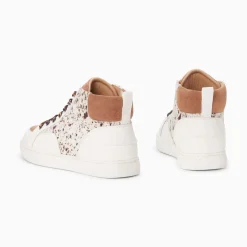 Vanessa Wu Baskets Montantes Gwen Blanc Et Marron A Lacets Leopard Sale