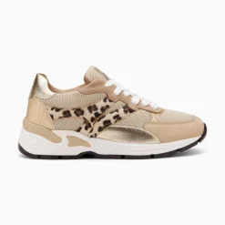 Vanessa Wu Baskets Montorgueil Beige Et Leopard A Lacets Online