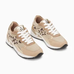 Vanessa Wu Baskets Montorgueil Beige Et Leopard A Lacets Online