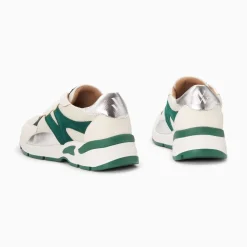 Vanessa Wu Baskets Montorgueil Blanc Casse Et Vert A Lacets Online