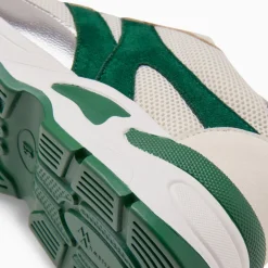 Vanessa Wu Baskets Montorgueil Blanc Casse Et Vert A Lacets Online