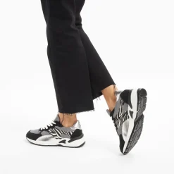 Vanessa Wu Baskets Montorgueil Noir Et Zebre A Lacets