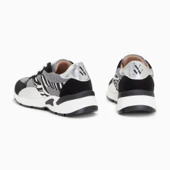 Vanessa Wu Baskets Montorgueil Noir Et Zebre A Lacets