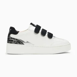 Vanessa Wu Baskets Nahia Blanc Et Argent A Scratchs Noirs Sale