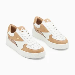 Vanessa Wu Baskets Nassita Beige Et Rose Gold A Lacets Sale