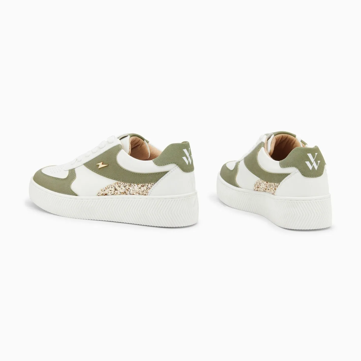 Vanessa Wu Baskets Nassita Kaki Et Or A Lacets Discount