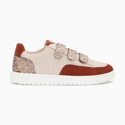 Vanessa Wu Baskets Paloma Nude Et Marron A Scratchs Glitter Clearance