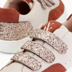 Vanessa Wu Baskets Paloma Nude Et Marron A Scratchs Glitter Clearance
