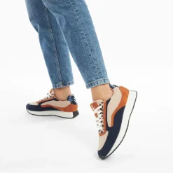 Vanessa Wu Baskets Pekka Bleu Nuit Et Beige A Semelle Running Sale