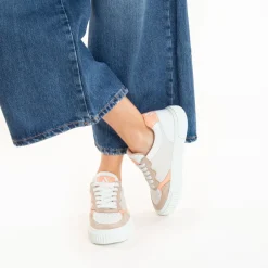 Vanessa Wu Baskets Sara En Toile Beige A Details Peche Sale