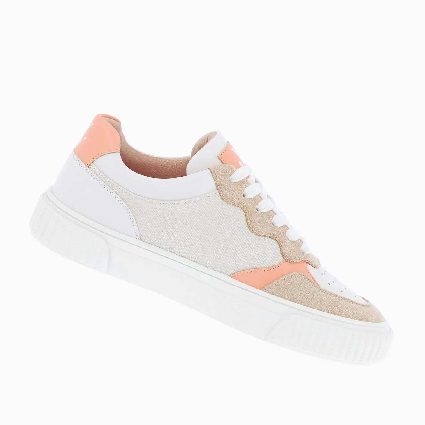 Vanessa Wu Baskets Sara En Toile Beige A Details Peche Sale