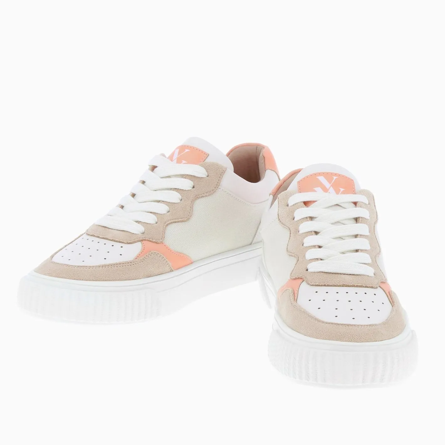 Vanessa Wu Baskets Sara En Toile Beige A Details Peche Sale