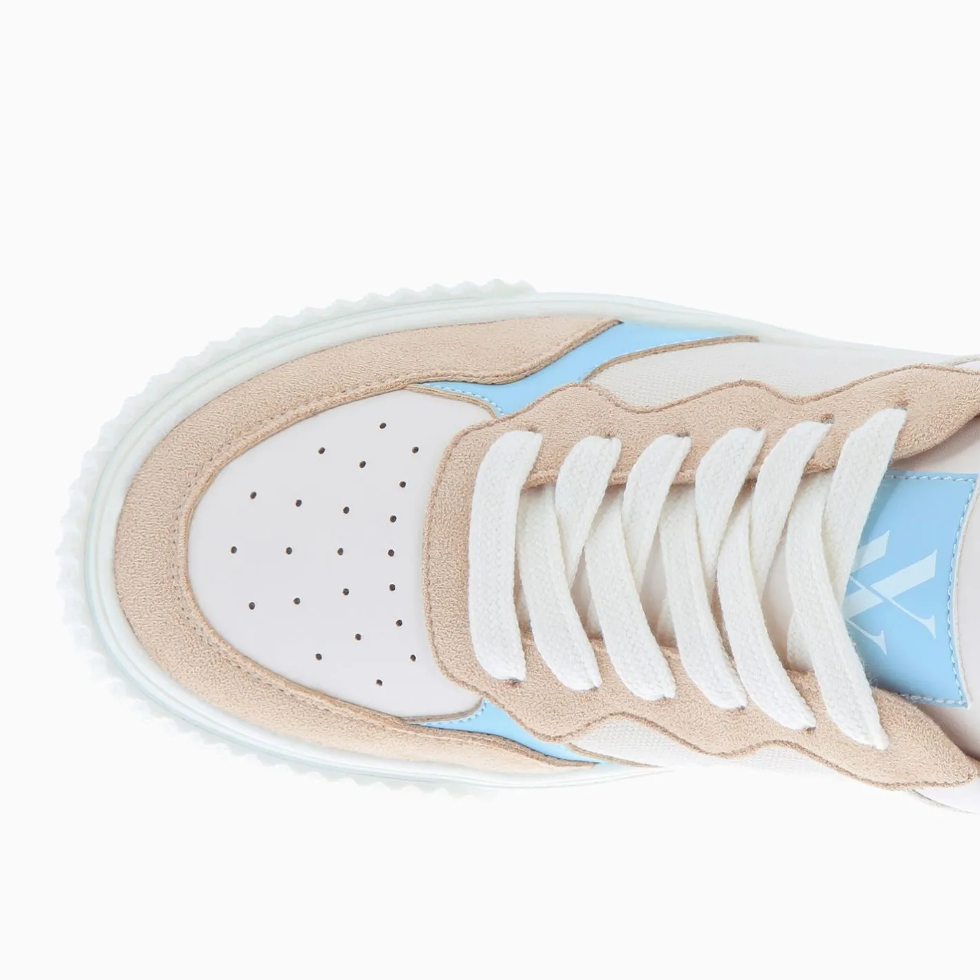Vanessa Wu Baskets Sara En Toile Beige A Details Bleu Clair Hot