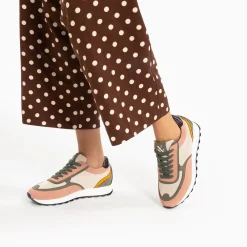 Vanessa Wu Baskets Selah Rose Et Kaki A Semelle Running Outlet