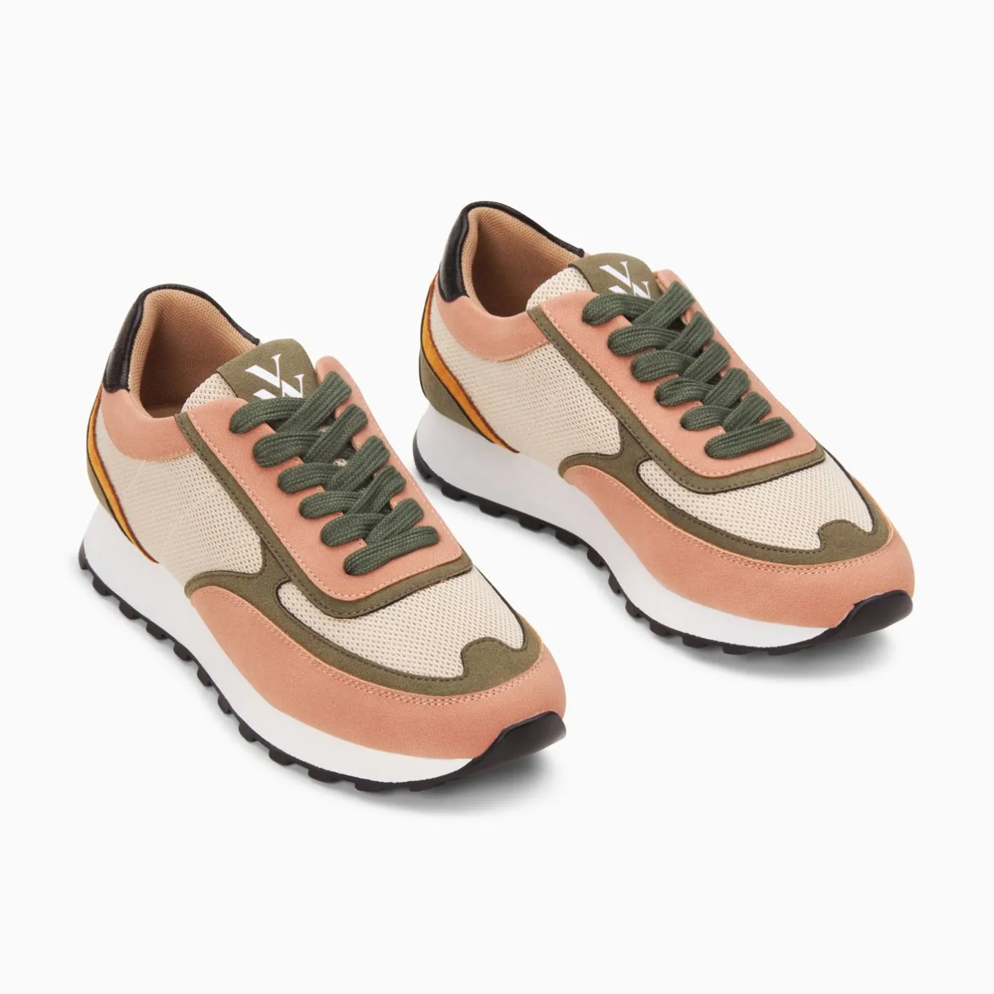 Vanessa Wu Baskets Selah Rose Et Kaki A Semelle Running Outlet