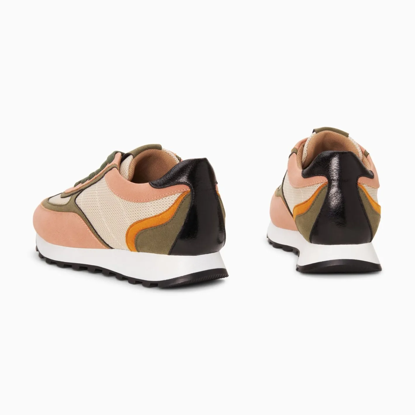 Vanessa Wu Baskets Selah Rose Et Kaki A Semelle Running Outlet