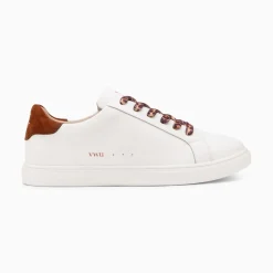 Vanessa Wu Baskets Steph Blanc Et Marron A Lacets Leopard Outlet