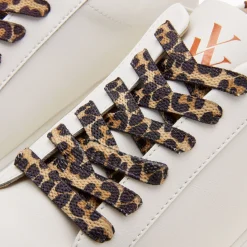 Vanessa Wu Baskets Steph Blanc Et Marron A Lacets Leopard Outlet