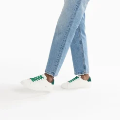 Vanessa Wu Baskets Steph Blanc Et Vert Sapin A Lacets Outlet