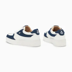 Vanessa Wu Baskets Theonie Blanc Et Denim A Lacets Best