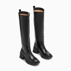 Vanessa Wu Bottes De Pluie Solaine Noires A Talon Crante Discount