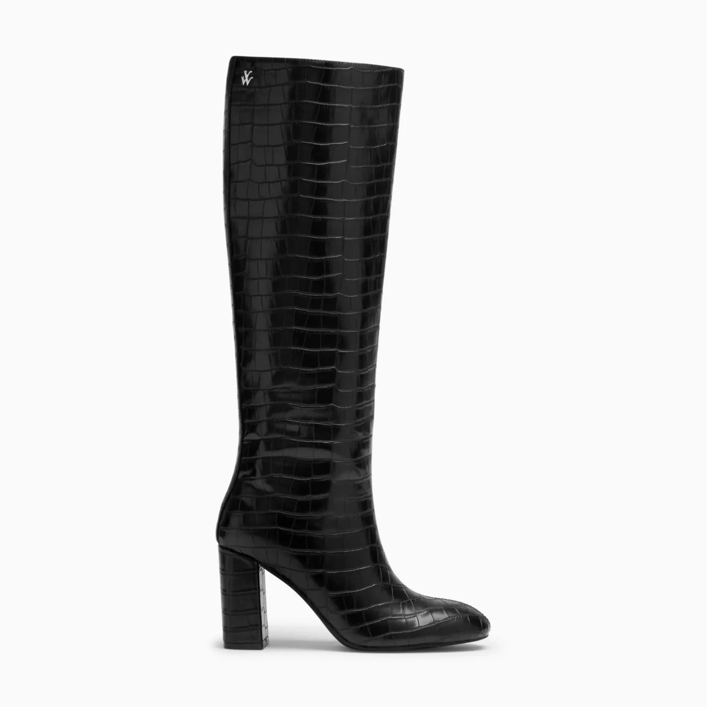 Vanessa Wu Bottes Diana Noir Croco A Talon