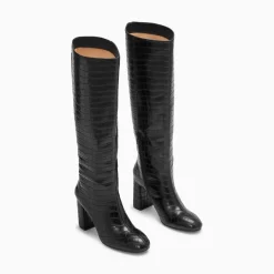 Vanessa Wu Bottes Diana Noir Croco A Talon
