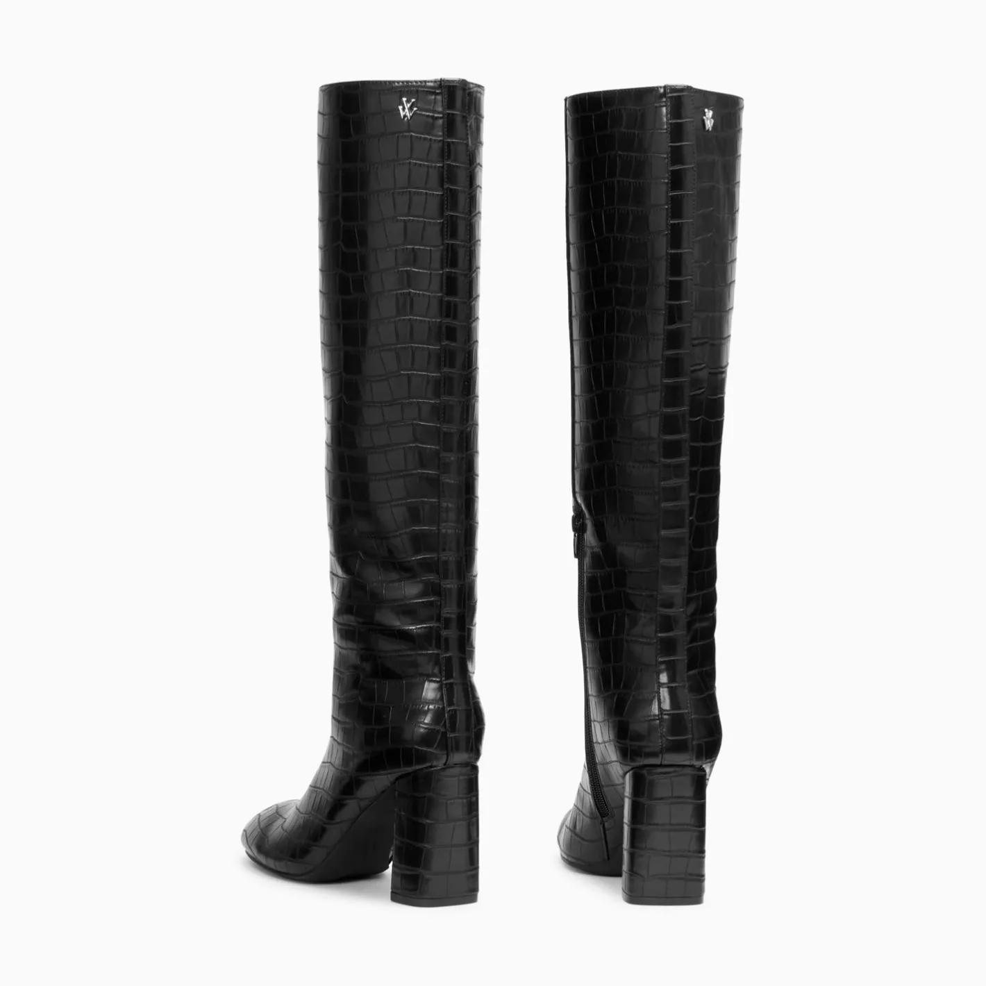 Vanessa Wu Bottes Diana Noir Croco A Talon