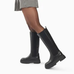 Vanessa Wu Bottes Jessica Noires A Semelles Crantees New