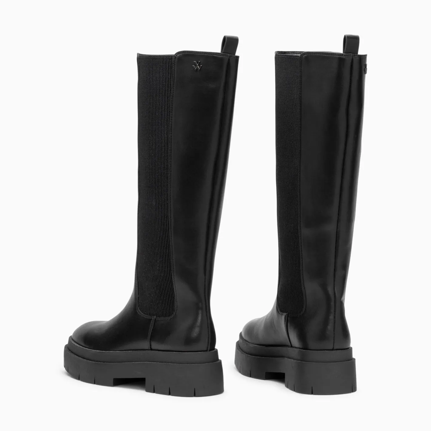 Vanessa Wu Bottes Jessica Noires A Semelles Crantees New