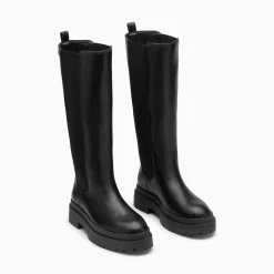 Vanessa Wu Bottes Jessica Noires A Semelles Crantees New