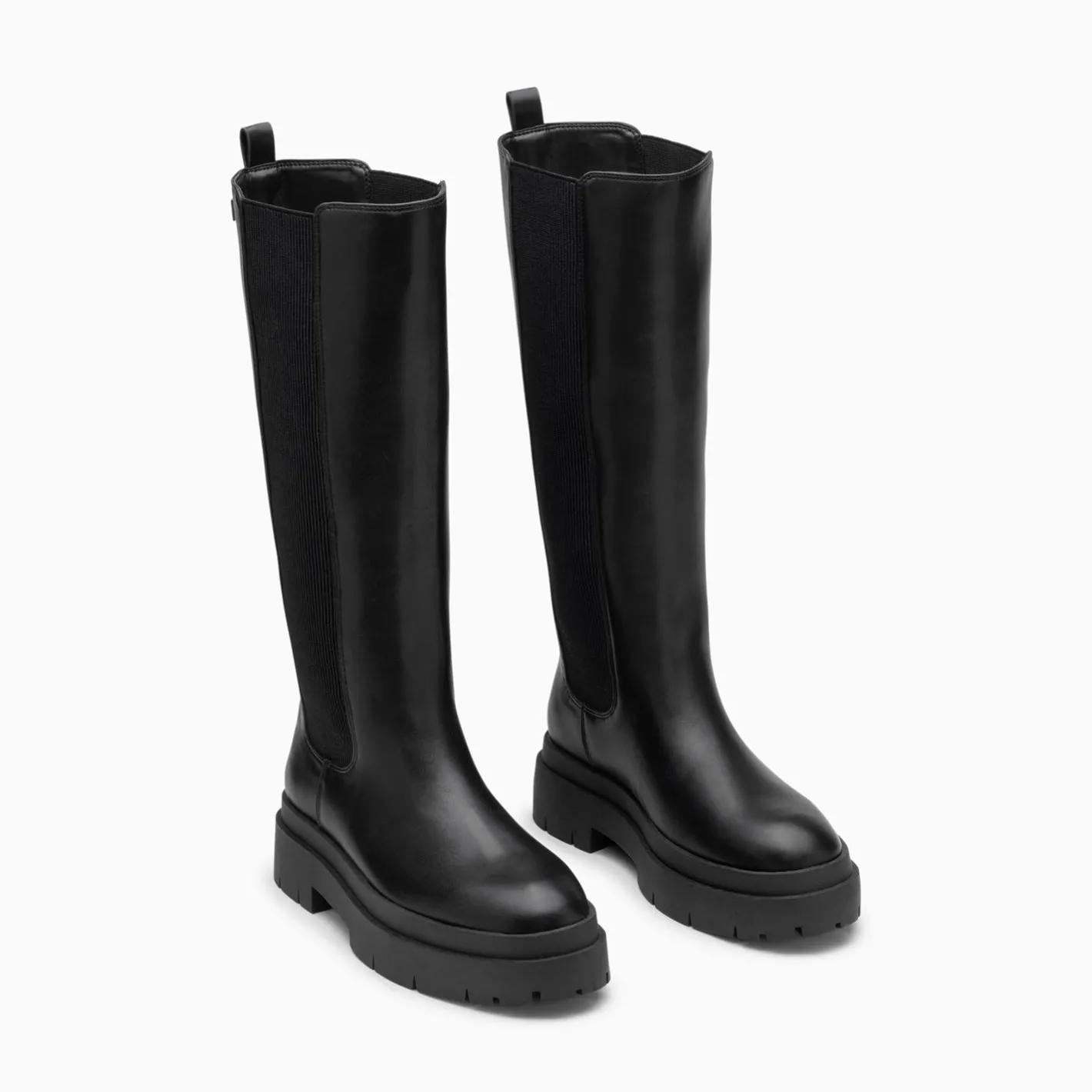Vanessa Wu Bottes Jessica Noires A Semelles Crantees New