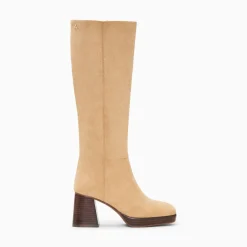 Vanessa Wu Bottes Nia Beiges A Talon Bois Outlet