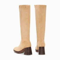 Vanessa Wu Bottes Nia Beiges A Talon Bois Outlet