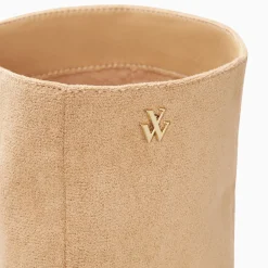 Vanessa Wu Bottes Nia Beiges A Talon Bois Outlet