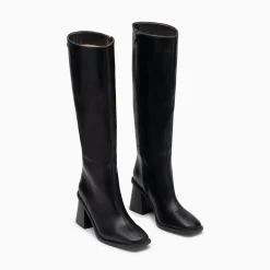 Vanessa Wu Bottes Rita Noires A Talon Trapeze Discount