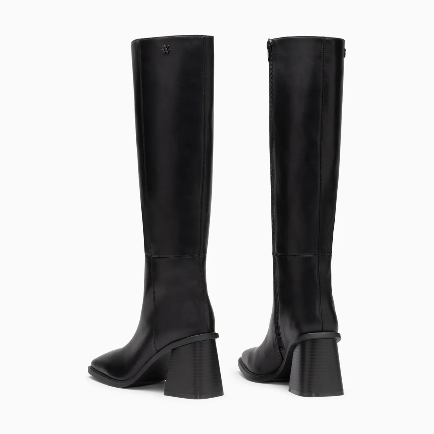 Vanessa Wu Bottes Rita Noires A Talon Trapeze Discount