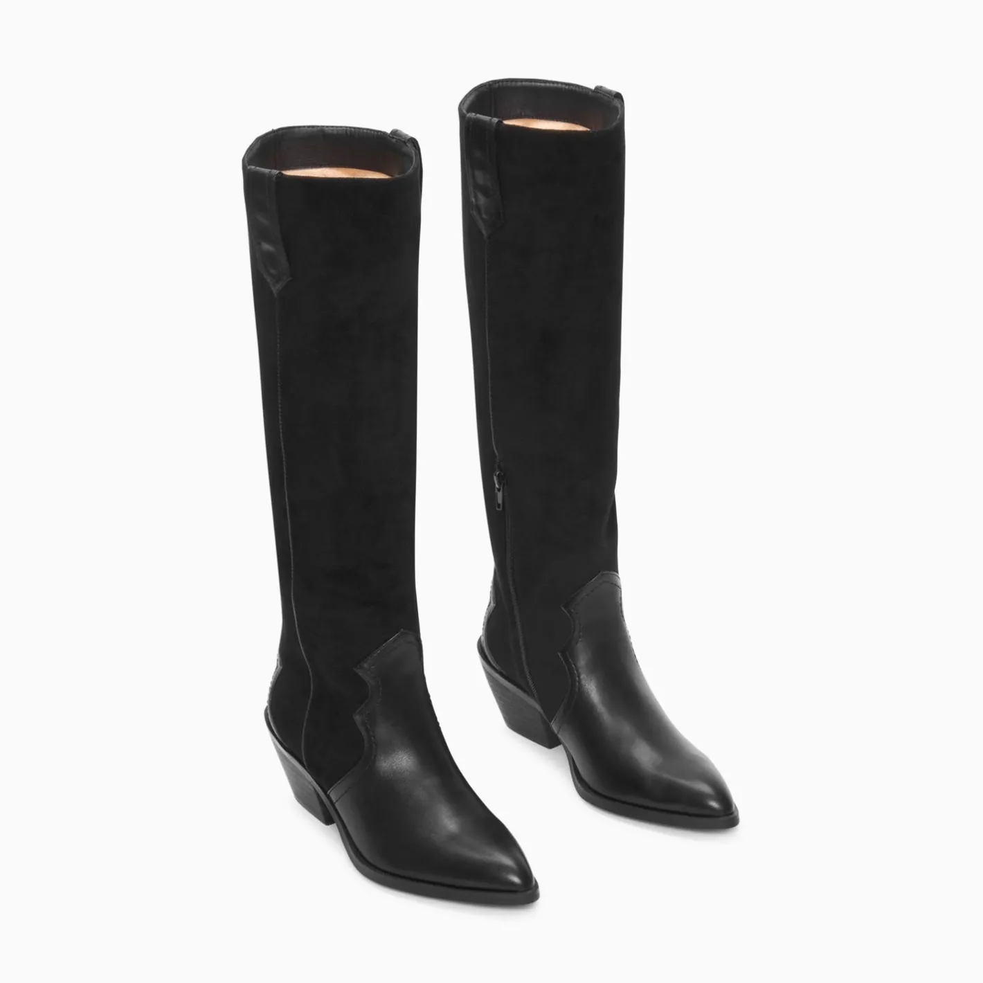 Vanessa Wu Bottes Santiags Joe Bi-Matiere Noires Best