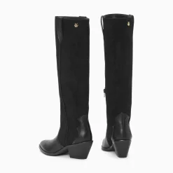 Vanessa Wu Bottes Santiags Joe Bi-Matiere Noires Best