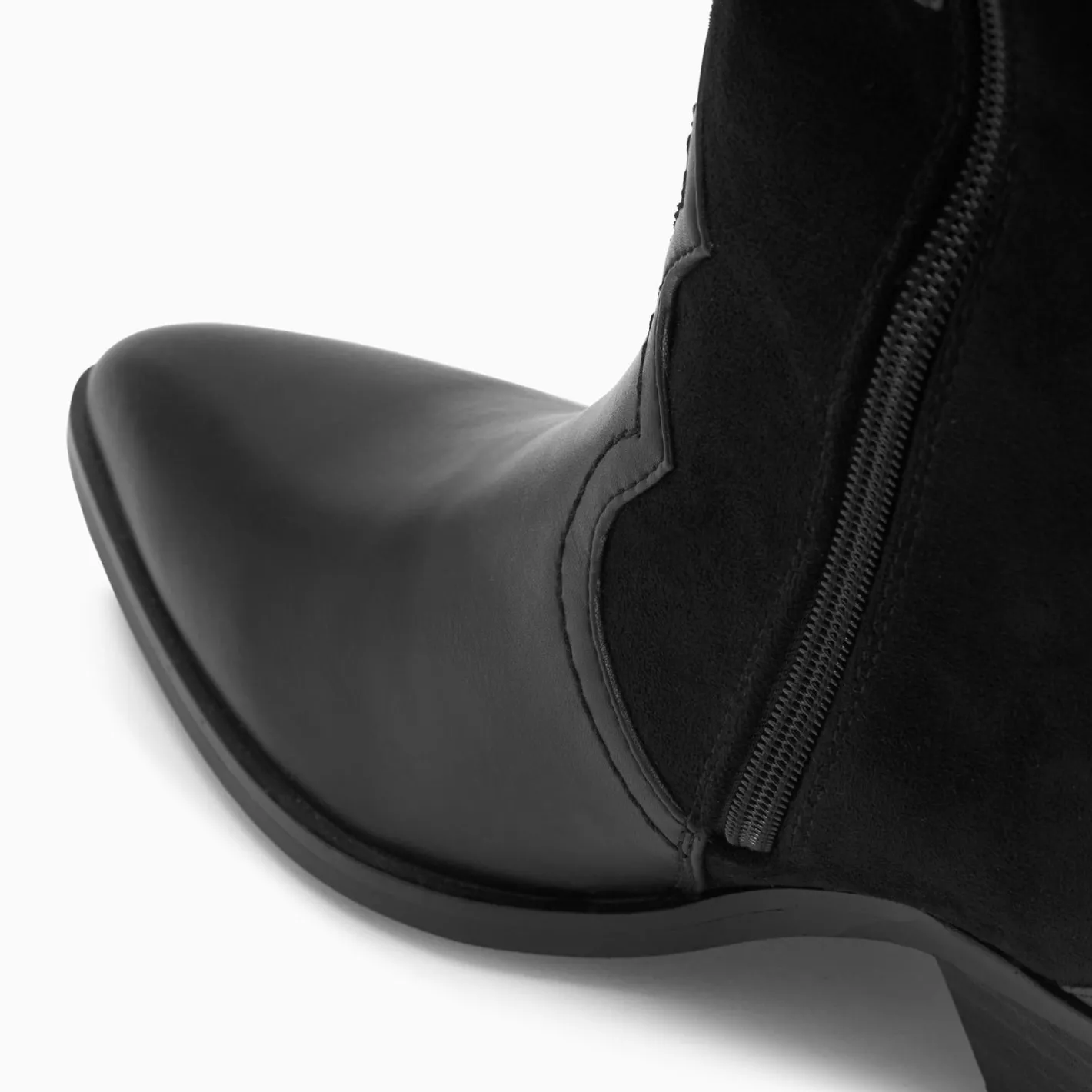 Vanessa Wu Bottes Santiags Joe Bi-Matiere Noires Best