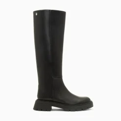 Vanessa Wu Bottes Sofia Noires A Semelle Crantee Outlet