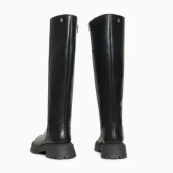 Vanessa Wu Bottes Sofia Noires A Semelle Crantee Outlet
